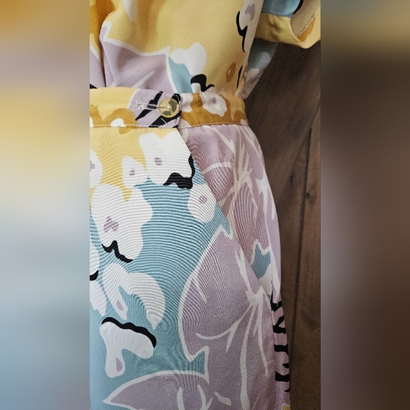 Vintage JOHN MEYER 2 Piece Skirt/top Set In Retro Floral Pastel Print. Size S/M - Picture 10 of 16